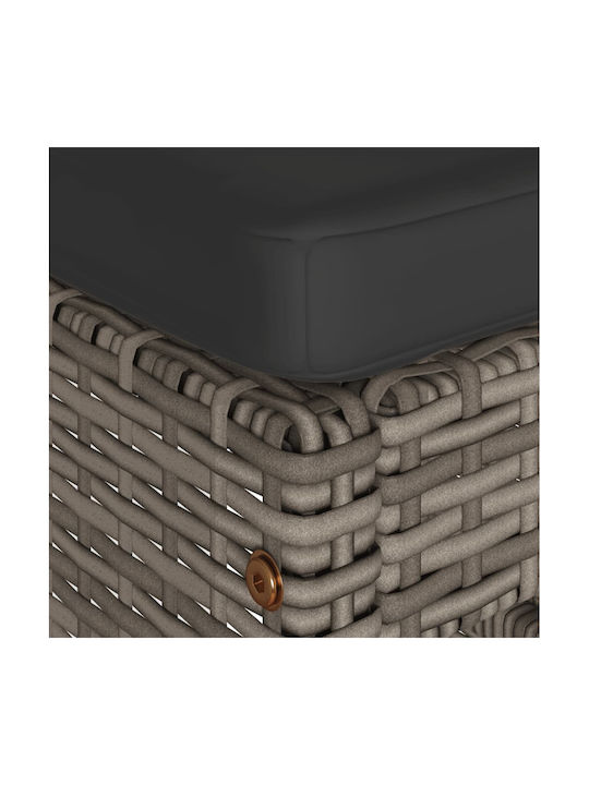 Hocker für Bar Für den Außenbereich Rattan mit Kissen Gray 2Stück 40x40x76cm