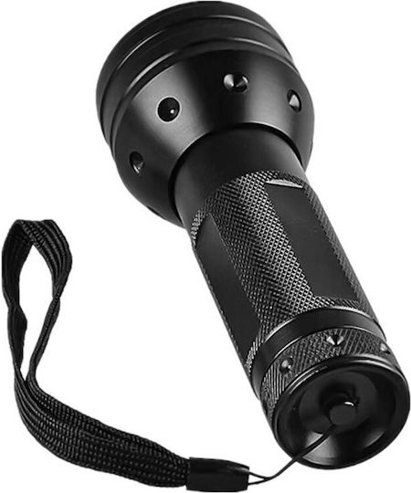LED UV Taschenlampe Zola Wasserdicht Aluminium 51 LEDs Länge 15 cm Schwarz