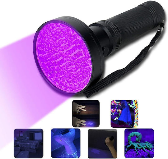 LED UV Taschenlampe Zola Wasserdicht Aluminium 51 LEDs Länge 15 cm Schwarz