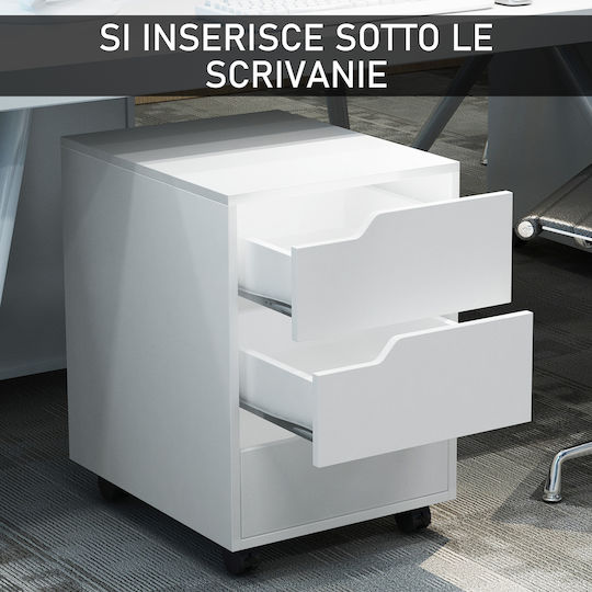 Συρταριέρα Γραφείου από MDF & Μέταλλο Λευκό 40x50x57.5cm