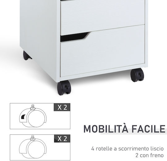 Συρταριέρα Γραφείου από MDF & Μέταλλο Λευκό 40x50x57.5cm
