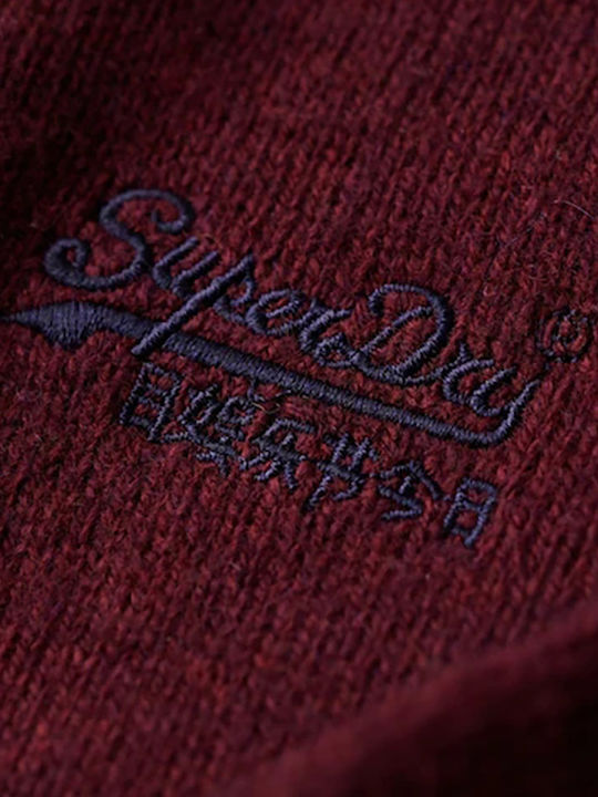 Superdry Bluza Bărbătească Decolteu cu fermoar Dark Berry