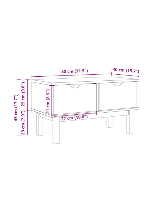 Entry Furniture with Shoe Rack & Bench Coffee 80x40x45cm