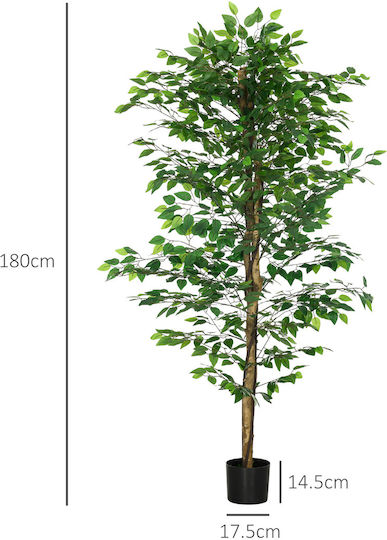 Künstlicher Baum für den Außenbereich Ficus Lyrata Grün 180cm HomCom