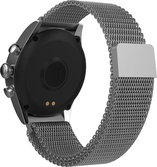 Forever Icon AW-100 42mm Smartwatch cu Pulsometru (Green / Silver Mesh)