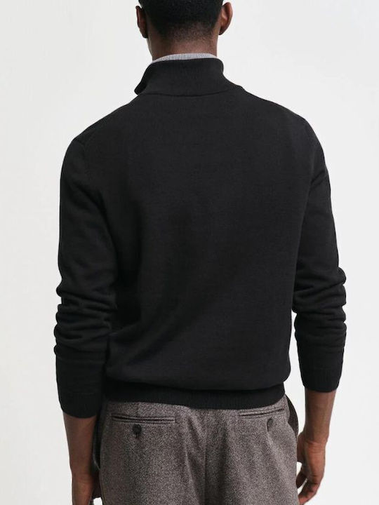 Gant Herren Pullover Ausschnitt mit Reißverschluss BLACK