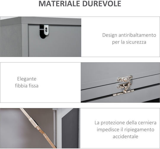 Schreibtisch Holz mit Bücherregal Gray mit Metallbeinen 98x51x153cm
