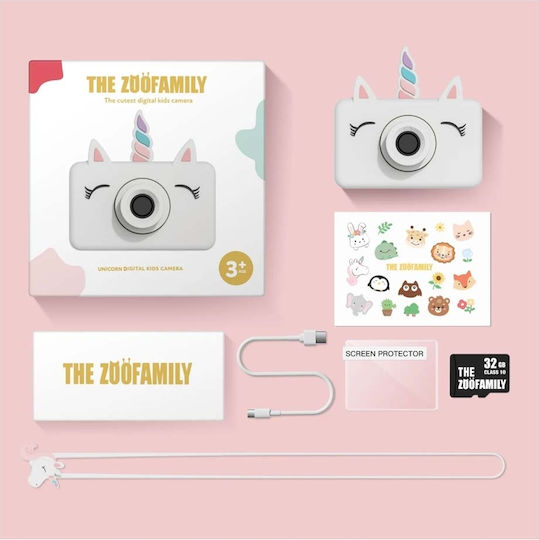 The Zoofamily Zoo Friends Einhorn Kinderkamera 32MP Weiß