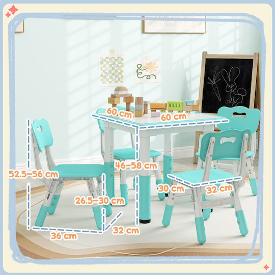 Kinder Tischset mit Stühlen Grün Aiyaplay