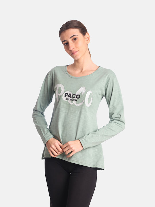 Paco & Co Women's Blouse Long Sleeve Green