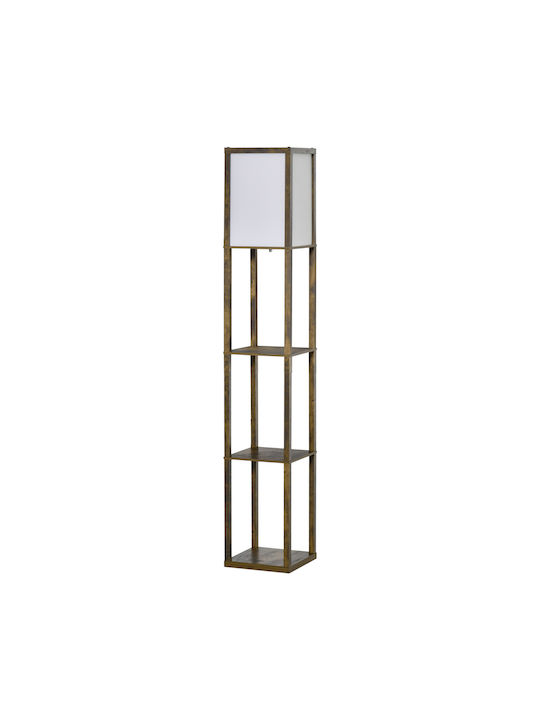HomCom Lampa de podea Î160xL26cm. cu Soclu pentru Bec E27 Maro
