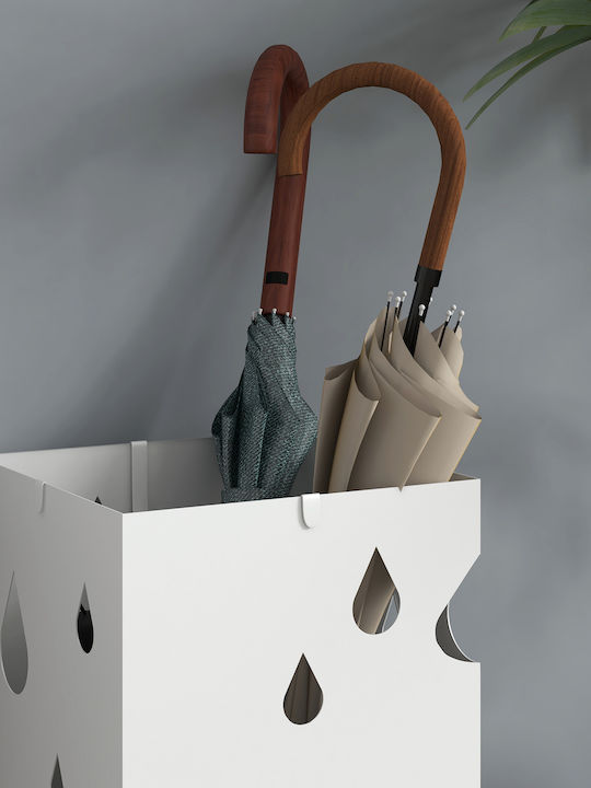 HomCom Ομπρελοθήκη Μεταλλική Λευκή 15.5x15.5x41cm