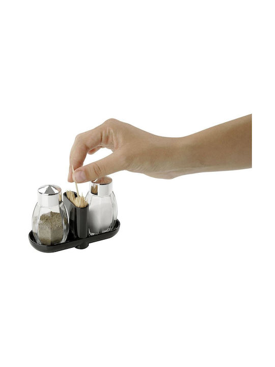 Fackelmann Salt and Pepper Set with Stand and Toothpick Holder