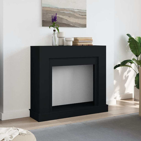 vidaXL Metallic Fireplace Screen with Panels 100x30x87.5cm Black