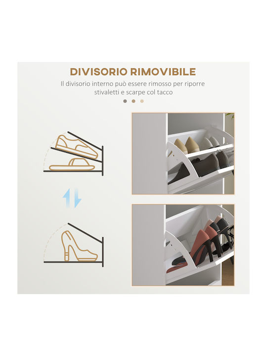 Wooden Shoe Organizer White 54x24x117.5cm