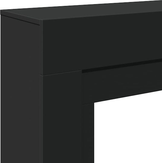 vidaXL Metallic Fireplace Screen with Panels 100x30x87.5cm Black