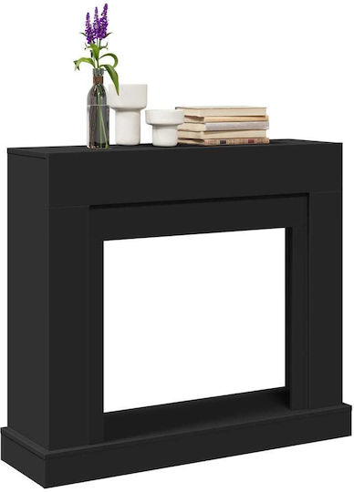 vidaXL Metallic Fireplace Screen with Panels 100x30x87.5cm Black