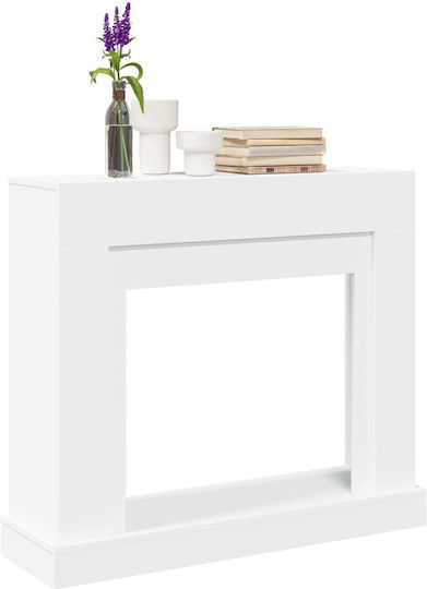 vidaXL Metallic Fireplace Screen with Panels 100x30x87.5cm White