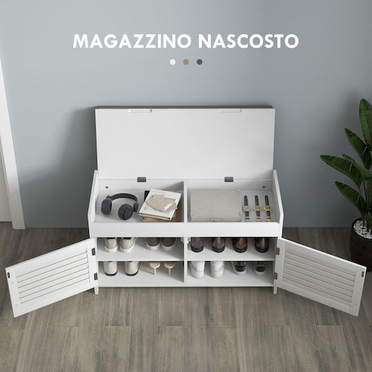 Fabric Shoe Organizer White 90x36x50cm