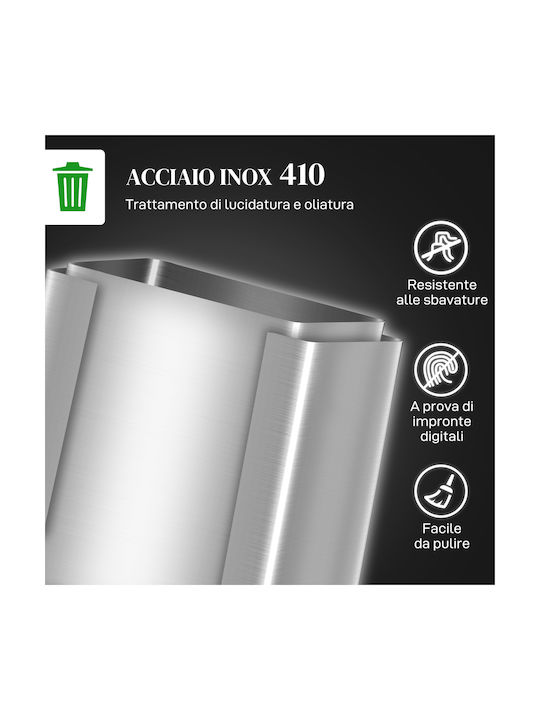 HomCom Waste Bin Recycling made of Stainless Steel with Pedal Silver 20lt 1pcs