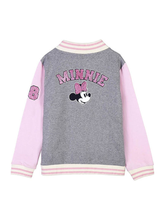 Sportlich Kinder-Sweatshirtjacke Baumwolle Rosa Minnie