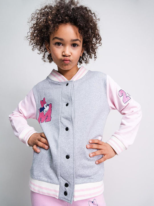 Sportlich Kinder-Sweatshirtjacke Baumwolle Rosa Minnie