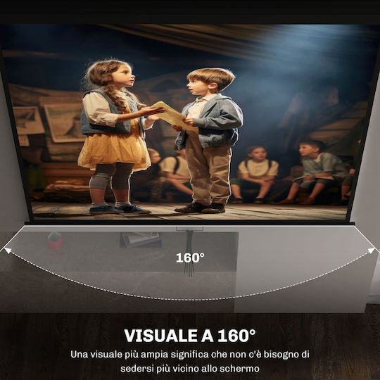 HomCom Οθόνη Προβολής Projector Οροφής με Λόγο Εικόνας 4:3 244x183cm / 120"