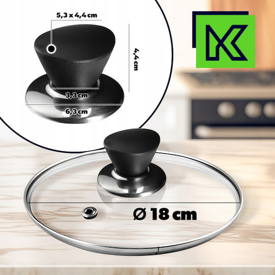 Kadax Glass Lid for Pan and Pot 18cm