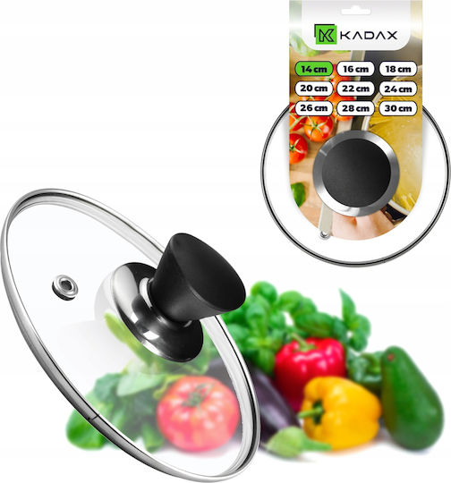 Kadax Καπάκι για Τηγάνι και Κατσαρόλα Γυάλινο 14cm 30770