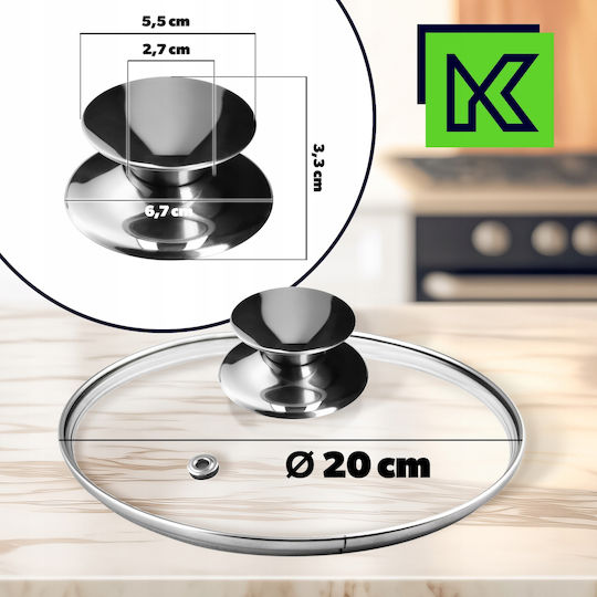 Kadax Καπάκι για Τηγάνι και Κατσαρόλα Γυάλινο 20cm 30764
