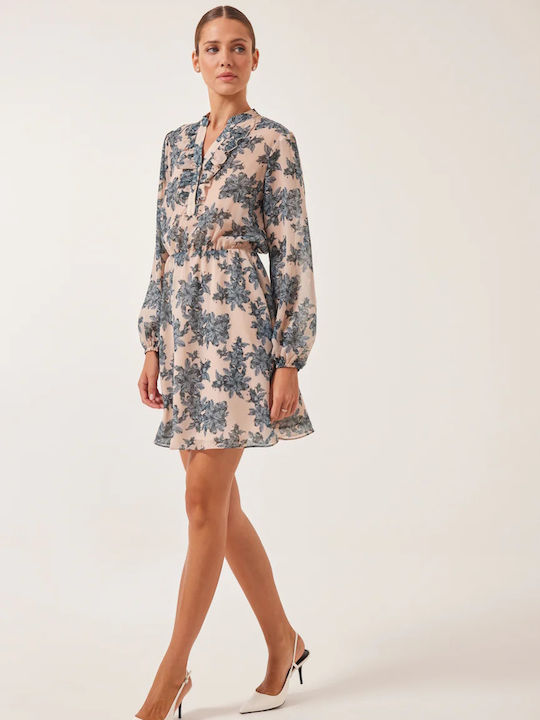 Enzzo Mini Shirt Dress Dress with Ruffle Blue Raff