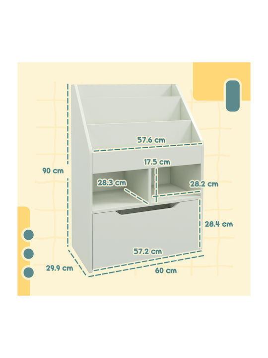Βιβλιοθήκη Τοίχου Ξύλινη Πράσινη 60x29.9x90cm