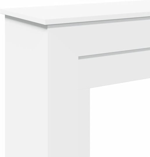 vidaXL Metallic Fireplace Screen with Panels 90x30x90cm White