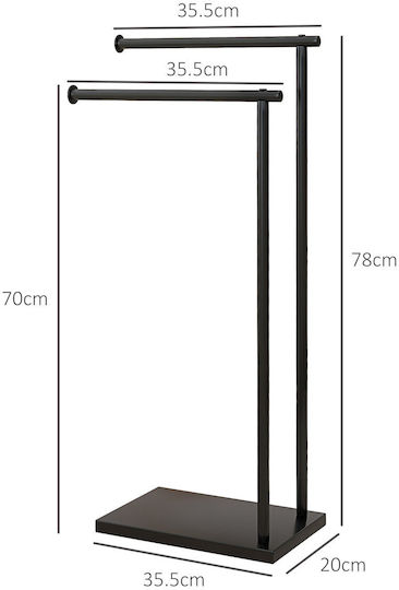 HomCom Άγκιστρο Μπάνιου Μονό με Βίδες ​13x13cm Μαύρο