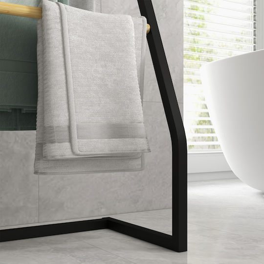 HomCom Ράγα Μπάνιου Μονή Επιτοίχια με Βίδες ​40.5x28cm Inox Μαύρη
