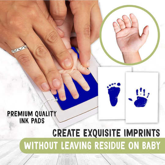 Foot Hand Print Kit Ink Zola Blue Ink Print Size 9x5.5 Cm