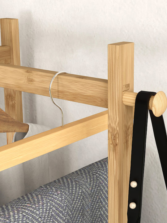 HomCom Floor Garment Rack made of Wood Black 46x28x153.5cm