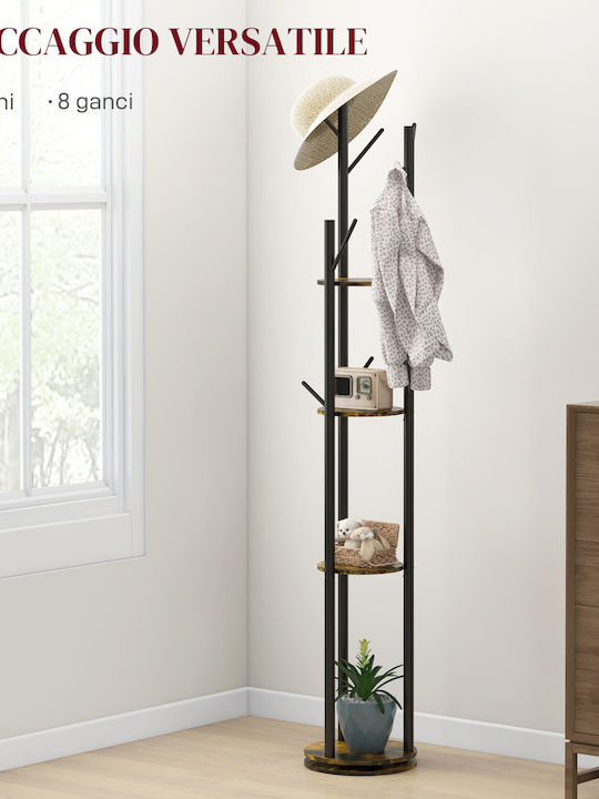 HomCom Cuier de podea din Lemn Maro 30x30x175cm