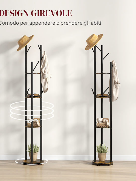 HomCom Cuier de podea din Lemn Maro 30x30x175cm