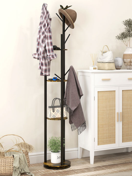 HomCom Cuier de podea din Lemn Maro 30x30x175cm
