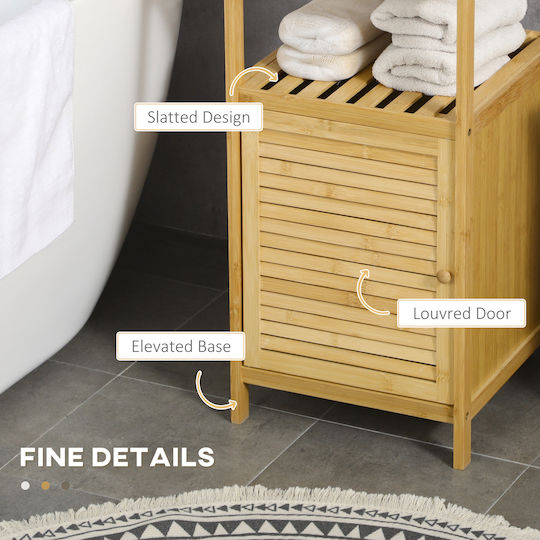 Kleankin Cabinet de baie L33xA36.5xÎ67cm Lemn natural
