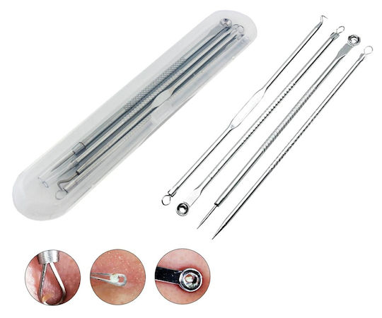 Set 4 Instrumente Cosmetice Zola Îndepărtare Puncte Negre Puncte Negre Igienice