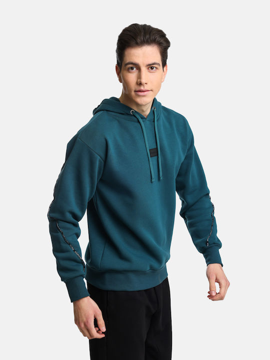 Paco & Co Herren Sweatshirt mit Kapuze GREEN