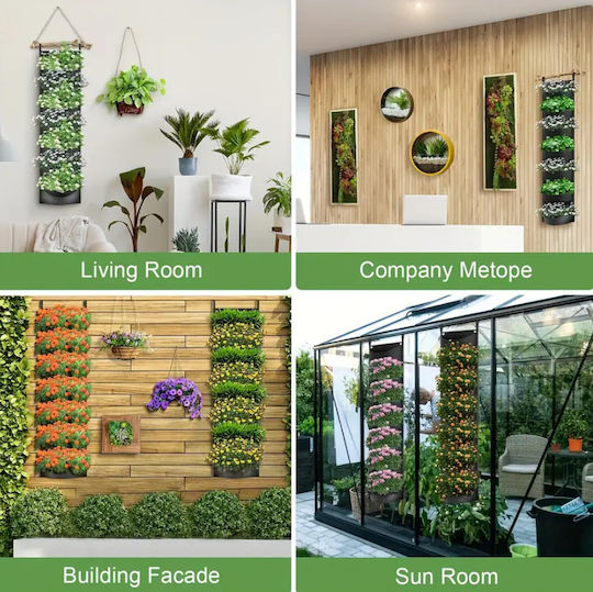 Vertical Textile Flower Holder Zola 7 Pockets Perfect Herbs Succulents Total Length 10