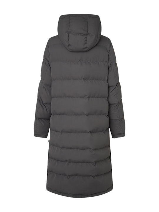 Bibi Women's Long Puffer Jacket for Winter Gray