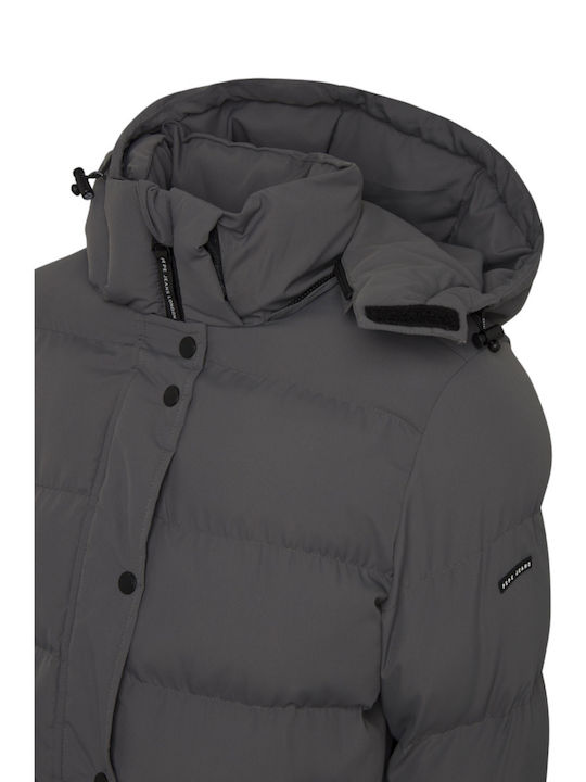 Bibi Women's Long Puffer Jacket for Winter Gray