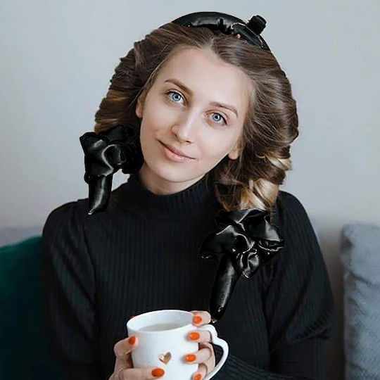 Set de ondulare a părului Zola fără căldură, spumă moale, accesorii incluse, lungime 100 cm, negru
