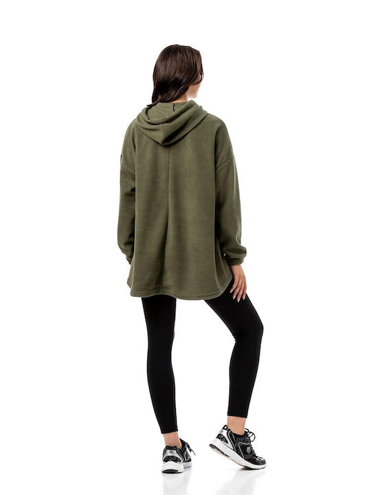 Bodymove Women's Long Fleece Cardigan Khaki