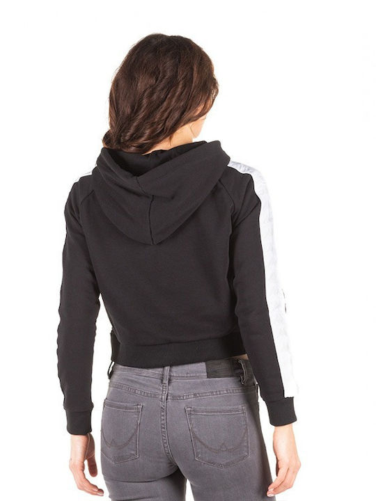 Kappa 222 Banda Women's Cropped Hooded Sweatshirt BLACK