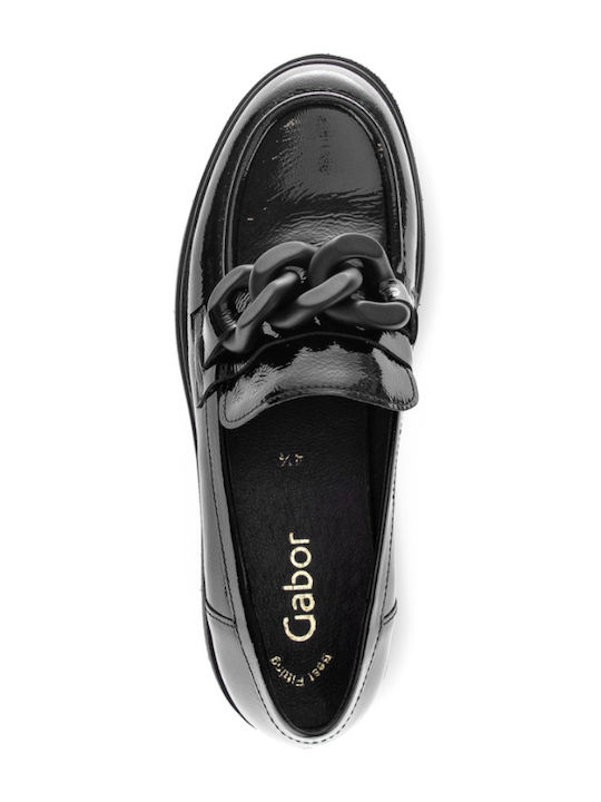 Δερμάτινα Γυναικεία Loafers σε Μαύρο Χρώμα